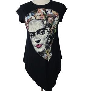 Ay Guey! Black Tee Shirt Top Collage NEW Medium